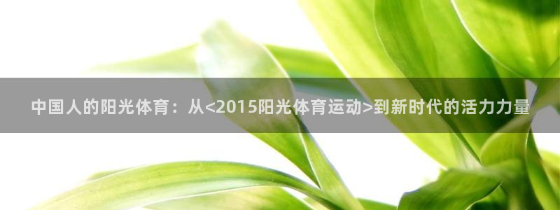 米兰体育app下载：中国人的阳光体育：从<2015阳光体育运动>到新时代的活力力量